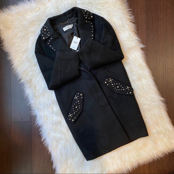 βοΈ Coach Studded Wool Coat, Black - Picture 2 of 10